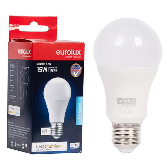 A60 Premium 15W LED E27 6500K 105 lm/W