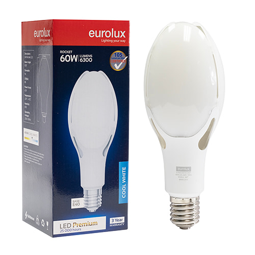 Rocket Premium 60W LED E40 4000K 105 lm/W