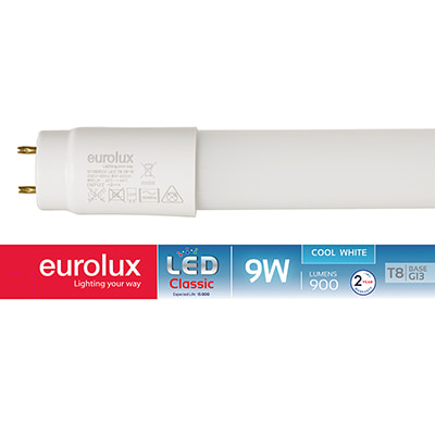 2FT T8 Tube 9W LED G13 4000K Retrofit 602mm with Fuse