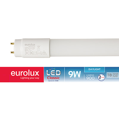 2FT T8 Tube 9W LED G13 6500K Retrofit 602mm with Fuse