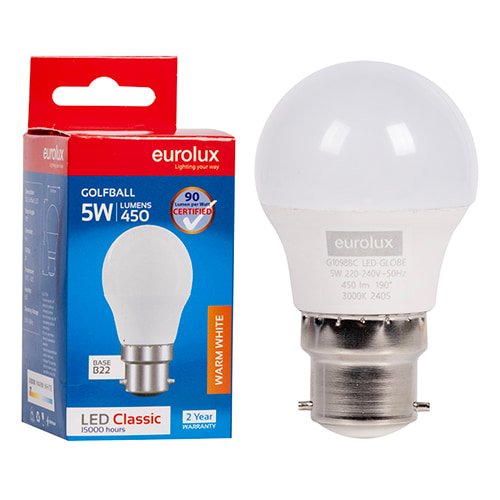 Golfball Classic 5W LED B22 3000K N