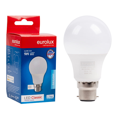 A60 Classic 9W LED B22 6500K 105 lm/W