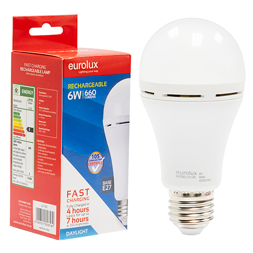 Rechargeable Fast Charging Lamp 6W LED E27 6500K