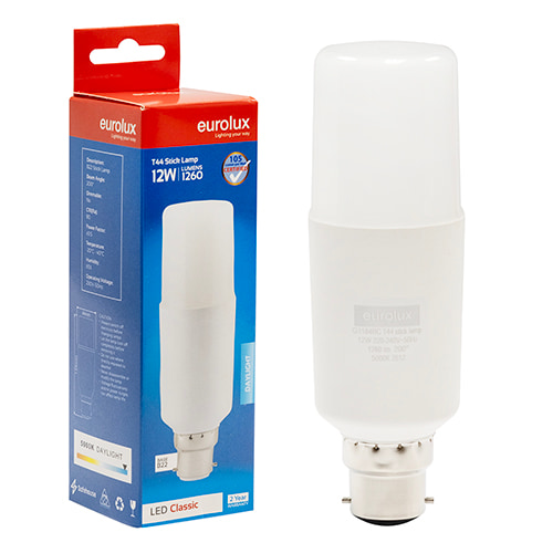 Stick Lamp T44 12W LED B22 5000K 105 lm/W