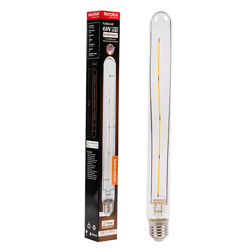 Tubular Filament T30-300 6W LED E27 3000K Dimmable 105 lm/W