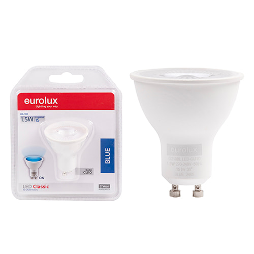 GU10 Coloured Classic 1.5W LED Blue Blister