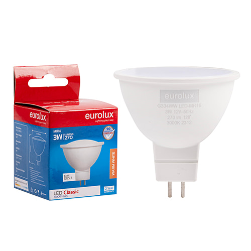 MR16 Classic Frosted Lens 3W LED GU5.3 3000K N