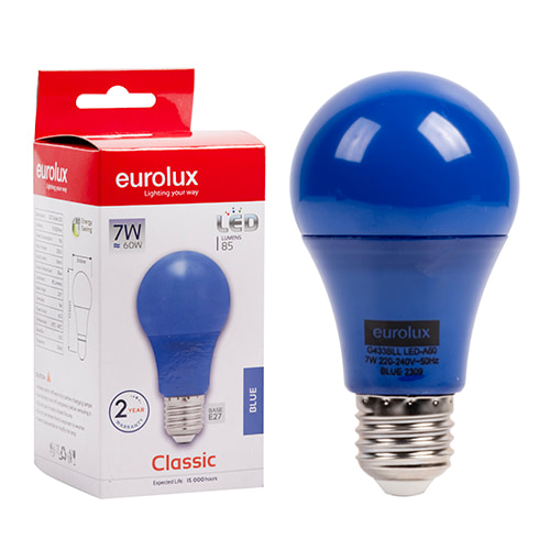 A60 Coloured Classic 6W LED E27 Blue