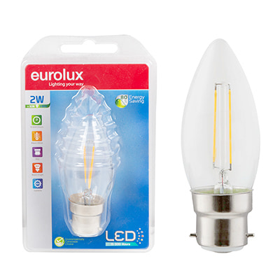 Candle Filament 2W LED B22 2700K 105lm