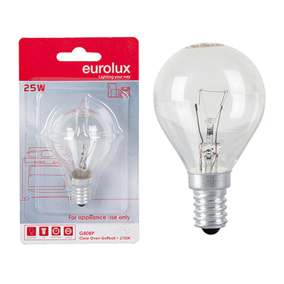 Oven Lamp Golfball E14 25W Blister Single
