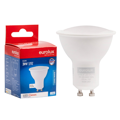 GU10 Classic Frosted Lens 3W LED 4000K N