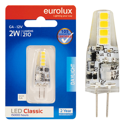 Bi-Pin Classic 2W LED G4 6500K 105lm