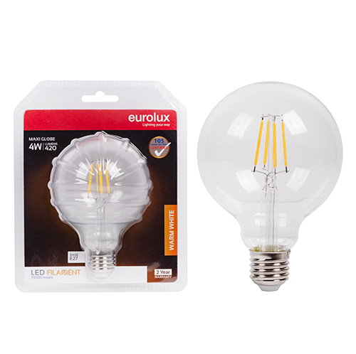 Maxi Globe Filament 4W LED E27 3000K 105 lm/W