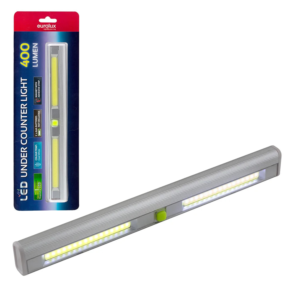 Undercounter Light 288mm Silver Including Magnet & Adhesive Strip