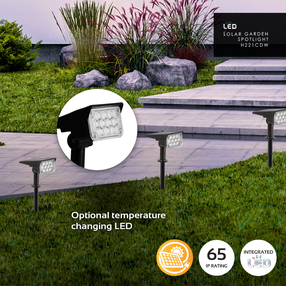 Solar Garden Spotlight Adjustable Colour Temperature LED 4w, view 2