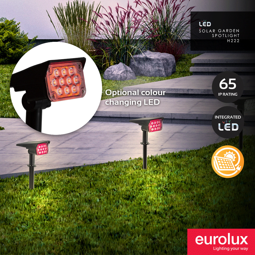 Solar Garden Spotlight 3w RGB 1Pc, view 2