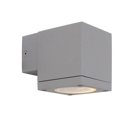 Kube Down or Up Only Wall Light Silver