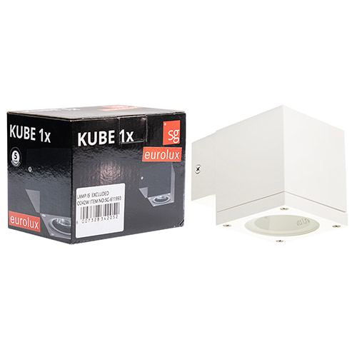 Kube Down or Up Only Wall Light White