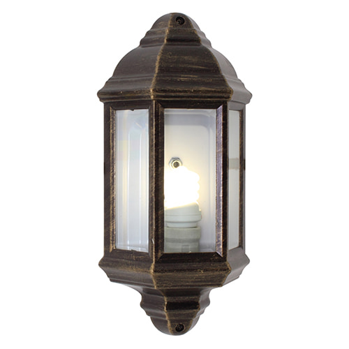 Lantern 3 Panel Half Wall Black Gold