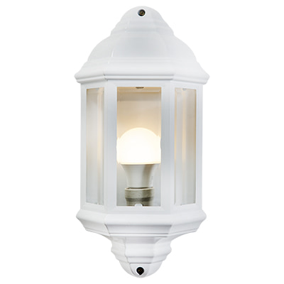 Lantern 3 Panel Half Wall Black — shown in white