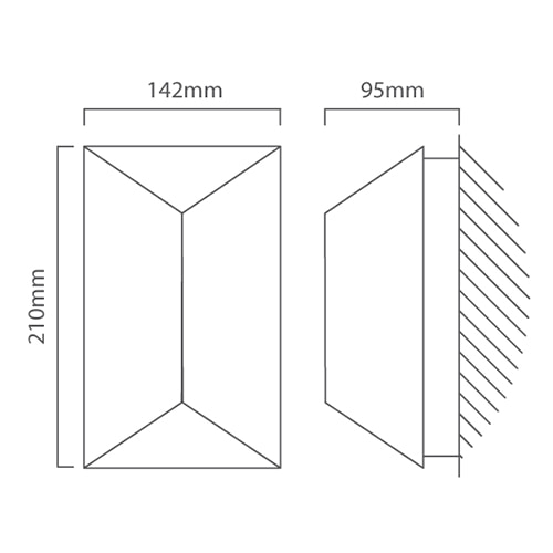 Predazzo Wall Light Anthracite, Dimension drawing (CAD)