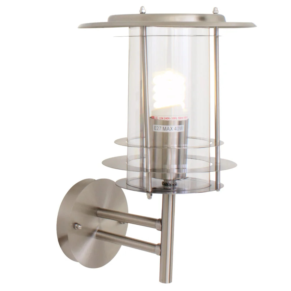 Stainless Steel Wall Light Up Satin Chrome