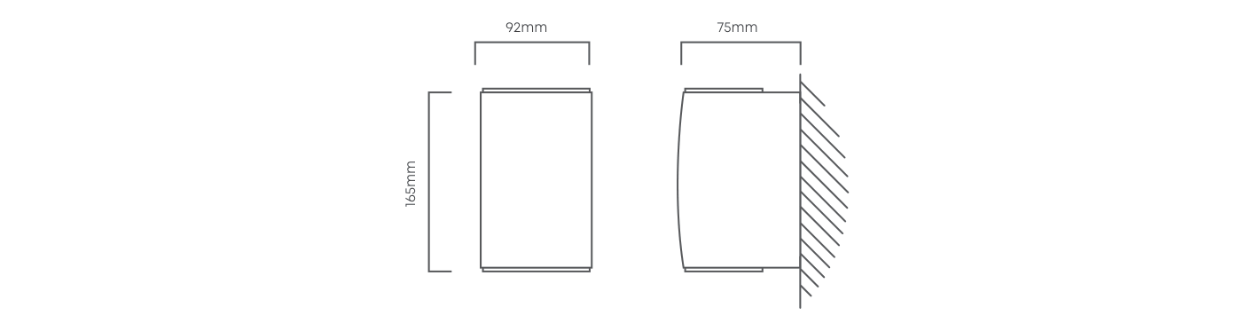 Fumagalli Marta 90 2LT Wall Light White, Dimension drawing