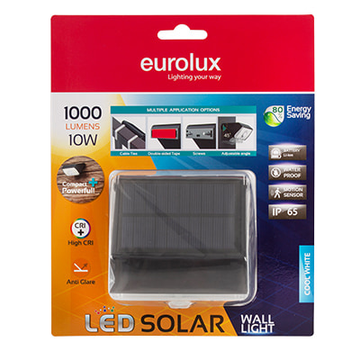 Solar Mars Wall Light Black LED 10W Blister Pack