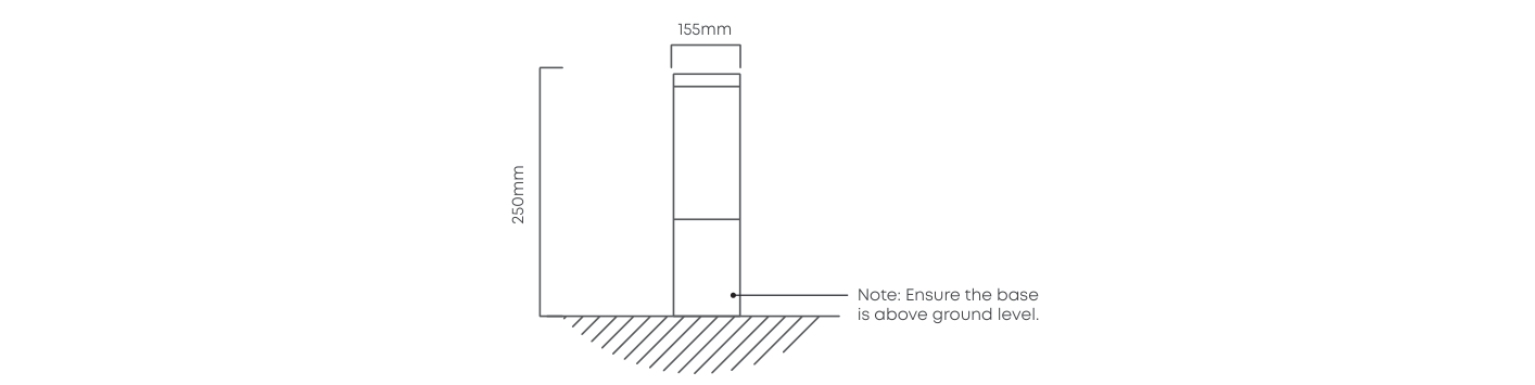 Fumagalli Carlo Pedestal Black, Dimension drawing