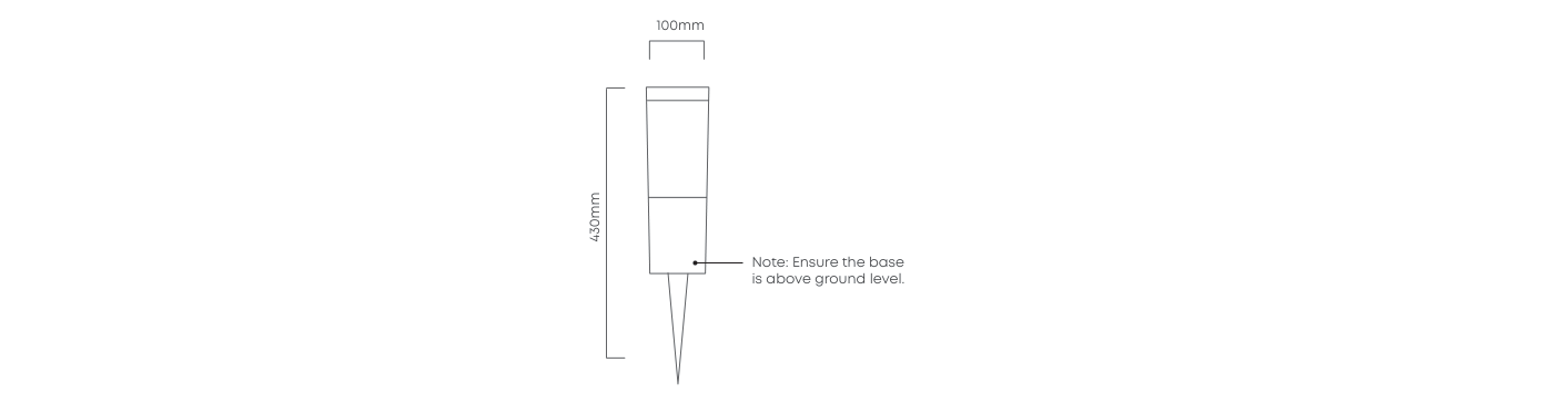 Fumagalli Carlo Garden Spike Black, Dimension drawing