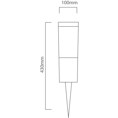 Fumagalli Carlo Garden Spike Black, Dimension drawing (CAD)