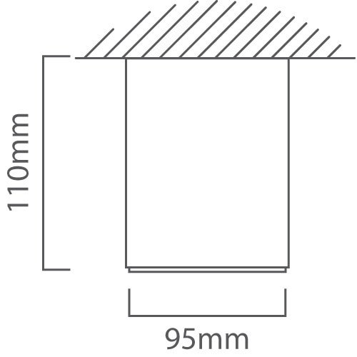 Fumagalli Franca 90 Outdoor Ceiling Light Black, Dimension drawing (CAD)