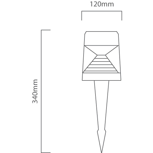 Fumagalli Ester Garden Spike Grey, Dimension drawing (CAD)