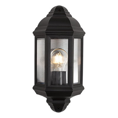 Plastic Lantern 3 Panel Half Wall Black