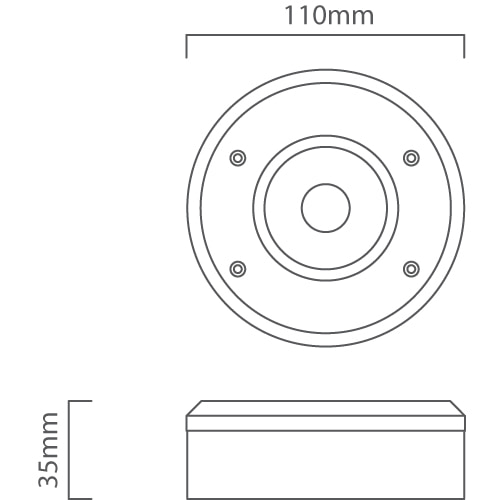 Callisto Outdoor Downlight White LED 3W, Dimension drawing (CAD)