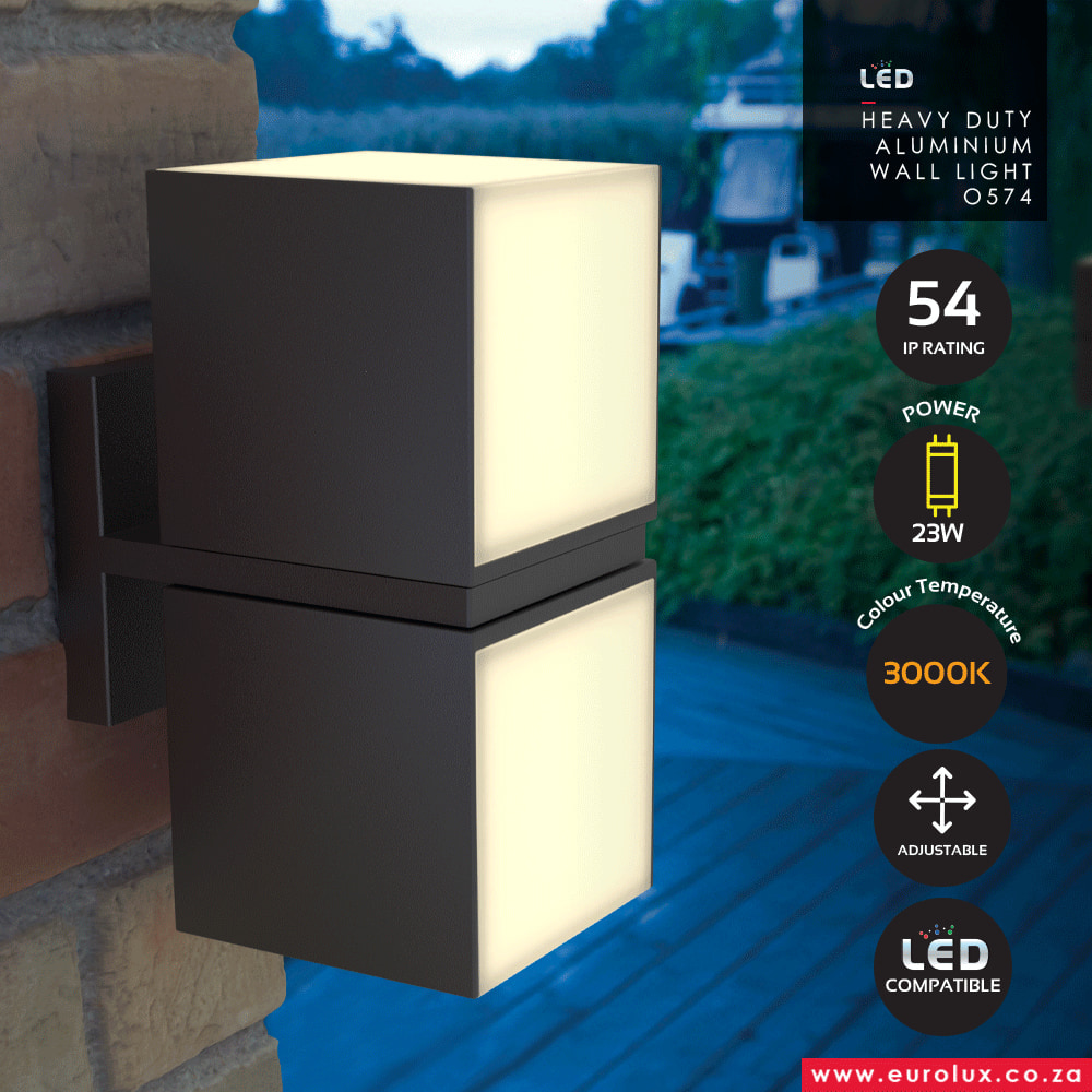 Cuba Outdoor Wall Light Grey LED 19W 3000K, view 2