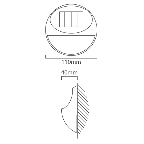 Solar Fence or Door Lock Light - Sell in PDQ of 12, Dimension drawing (CAD)