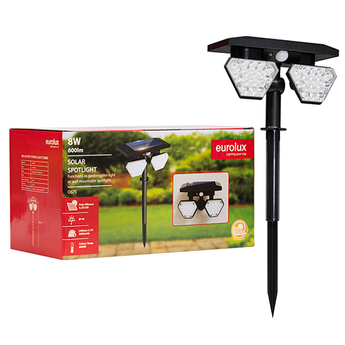 Solar Spot/Spike Light Combo Black LED 8W