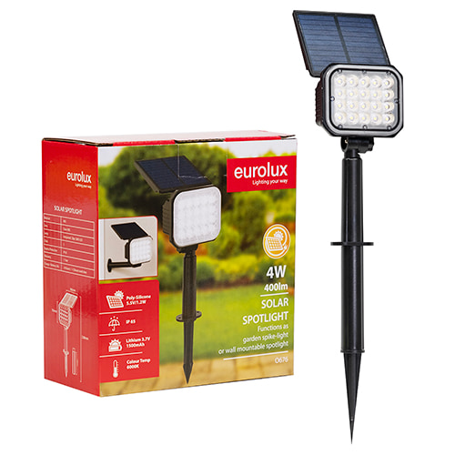 Solar Spot/Spike Light Combo Black LED 4W