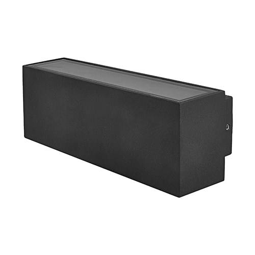Dual Outdoor Wall Light Black LED 2x6W