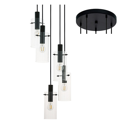 Montefino 5LT Pendant 350mm Black