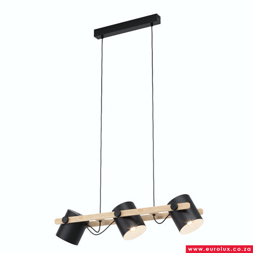 Hornwood 3LT Pendant Black/Brown, view 3