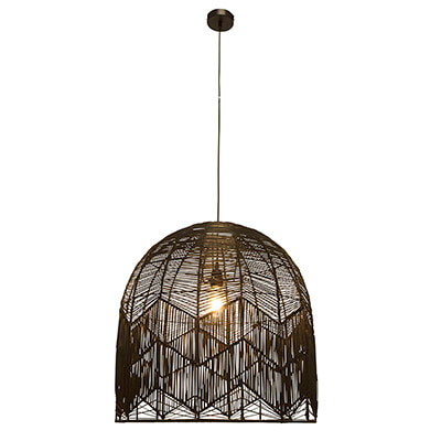 Toulon BLK-600 Pendant Black Woven Rattan E27