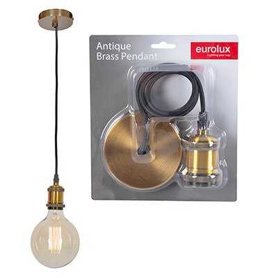 Pendant Aluminium Antique Brass E27 CE Lampholder
