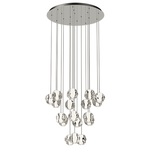 Molten Cluster Pendant Chrome LED 86W 3000K