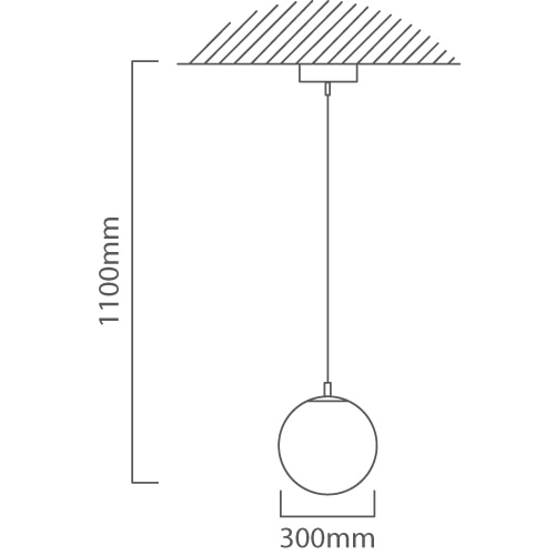 Rondo3 Pendant 300mm Black, Dimension drawing (CAD)