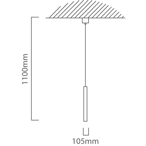 Cortenova 1LT Pendant Black E27, Dimension drawing (CAD)