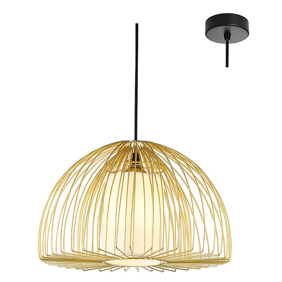Sunbeam Large Pendant White & Gold E27