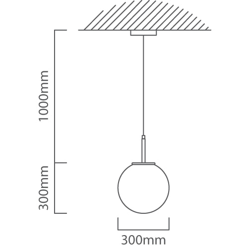 Orb Pendant Smoky LED, Dimension drawing (CAD)