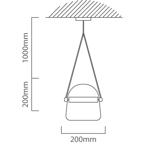 Moderno Pendant White LED, Dimension drawing (CAD)